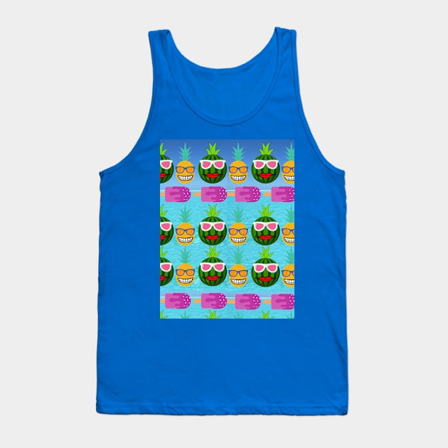Pineapple And Watermelon - Ice Cream Tank Top by ASOR14